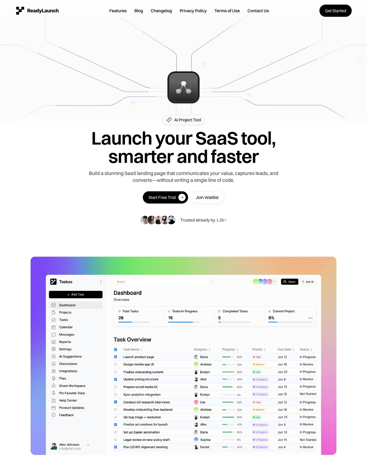 ReadyLaunch — SaaS MVP & Startup Launch Template screenshot
