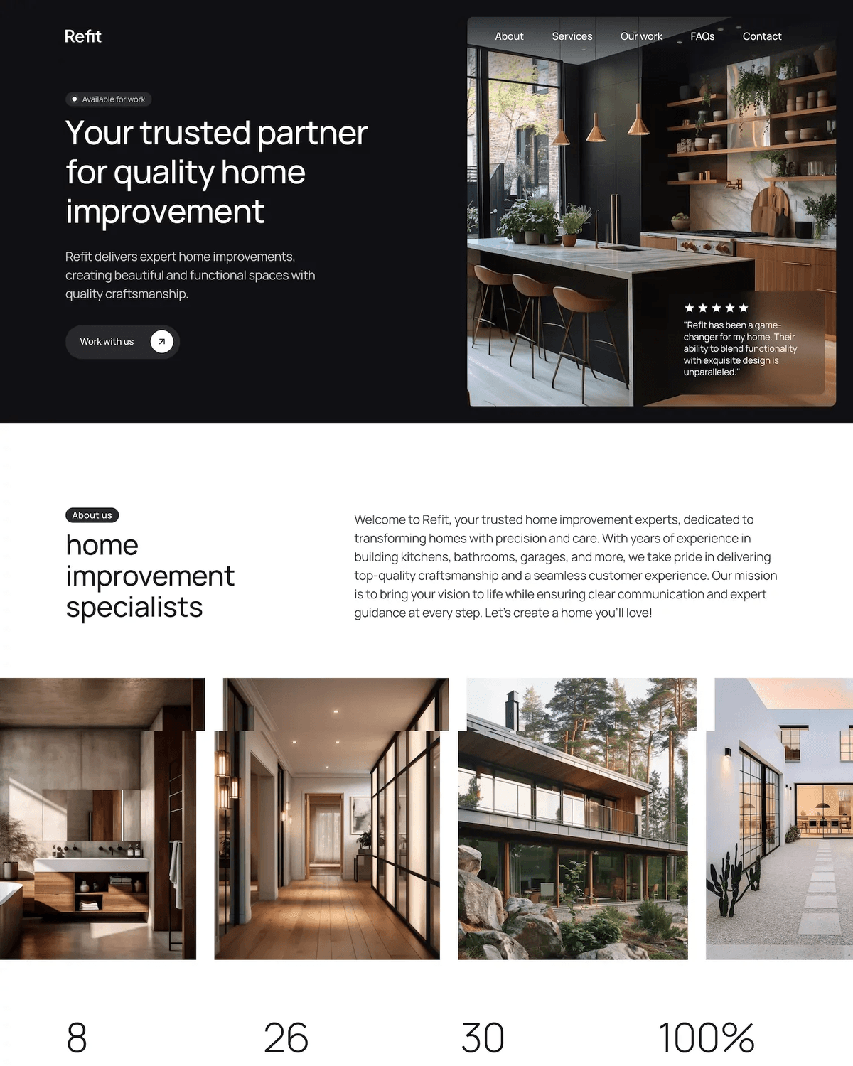 Refit - Construction & Renovation Website Template for Framer screenshot