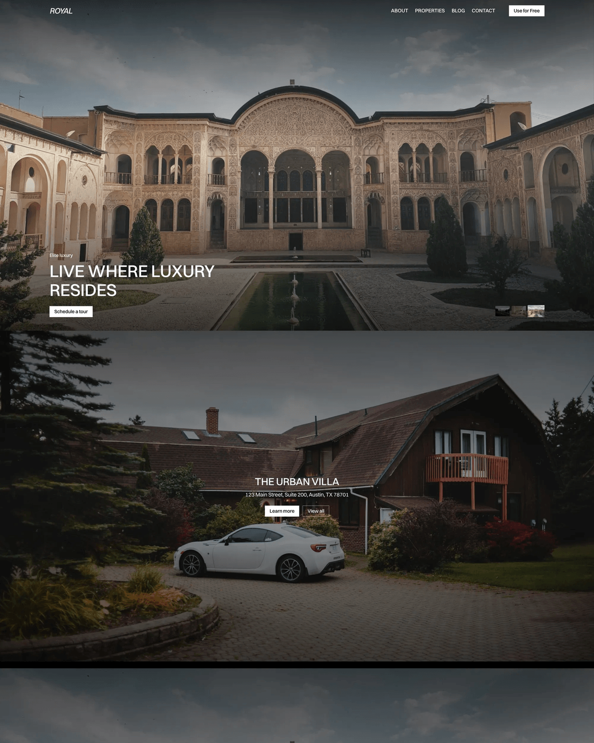 Royal - Real Estate Framer Website Template screenshot