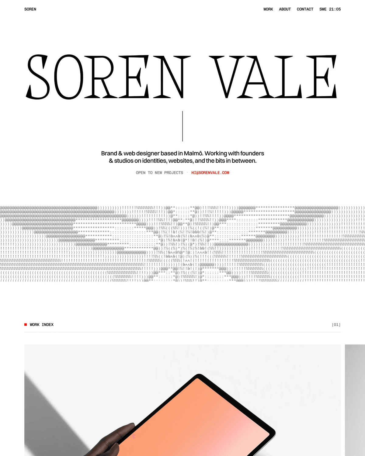 Soren · Minimal Portfolio Template for Framer screenshot