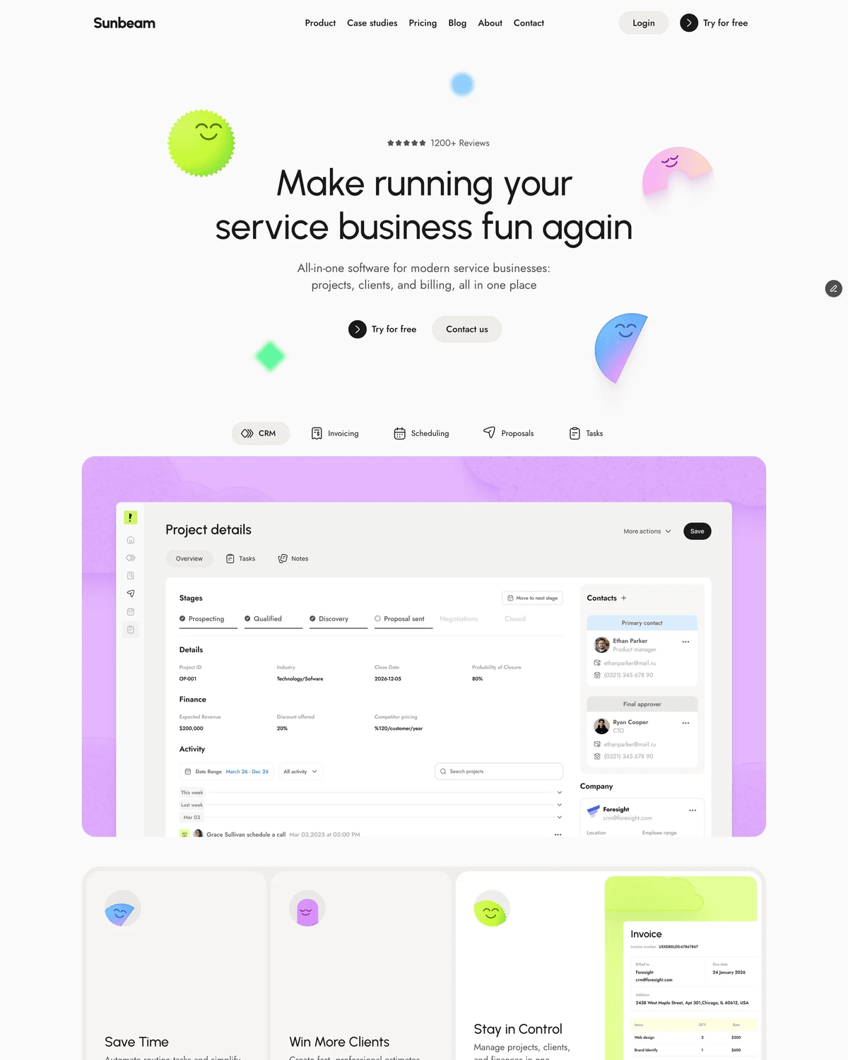 Sunbeam | The fun B2B SaaS template screenshot