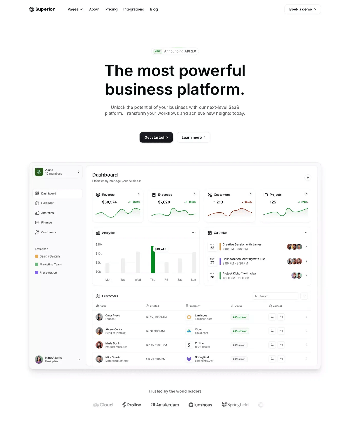 Superior - Startup & SaaS Template screenshot