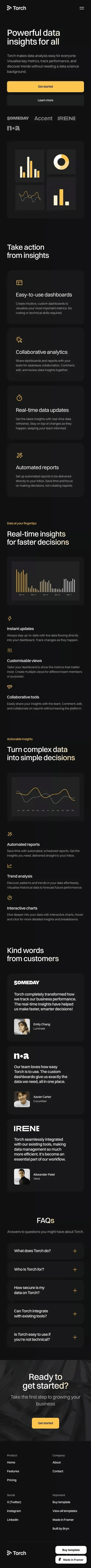 Torch - Framer SaaS Template mobile screenshot