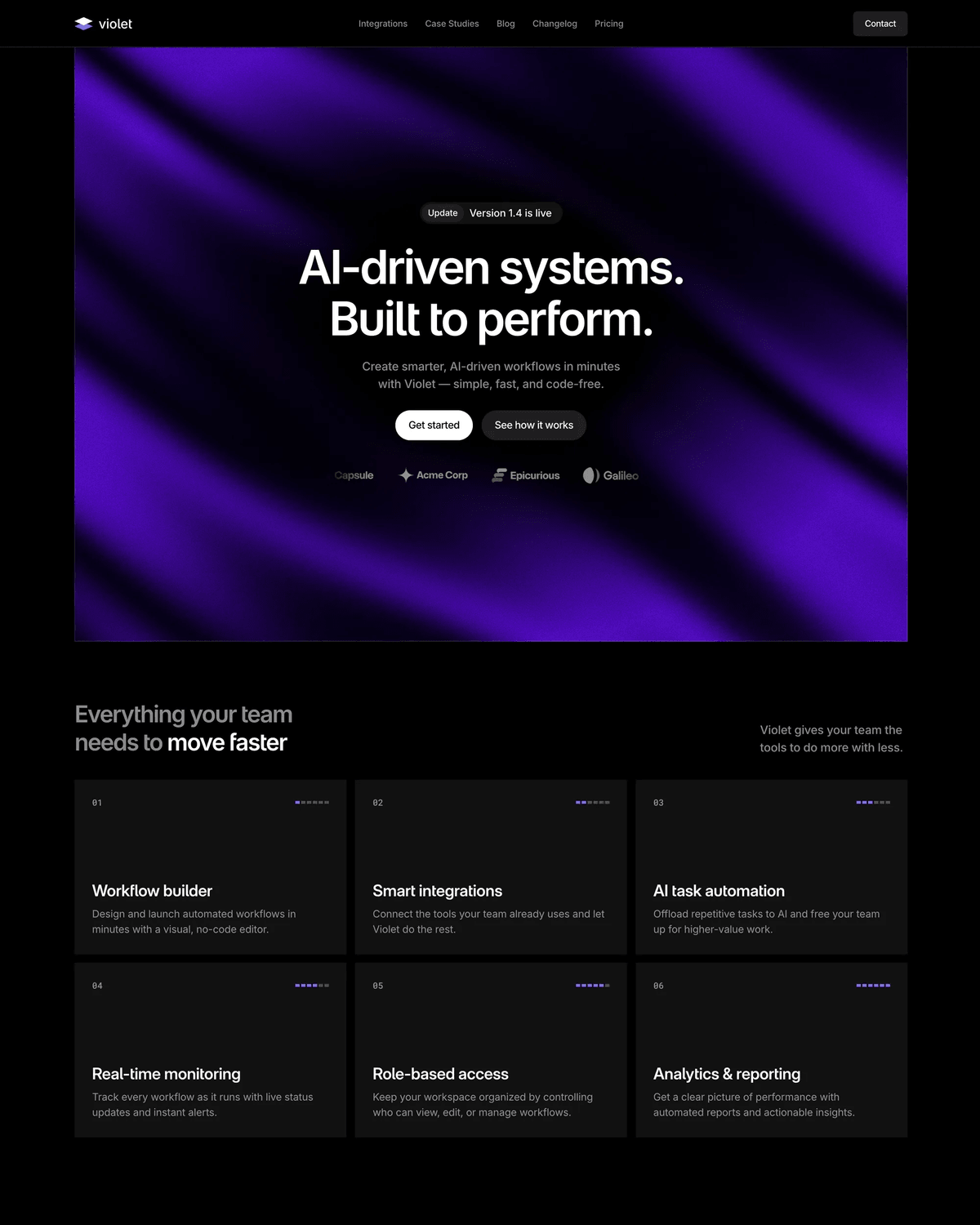 Violet - AI & SaaS Template screenshot