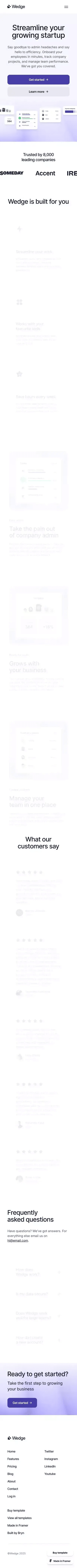 Wedge - SaaS Template for Framer mobile screenshot