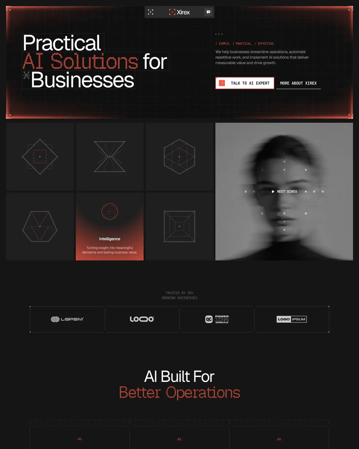 Xirex - AI Agency & Digital Studio Template screenshot
