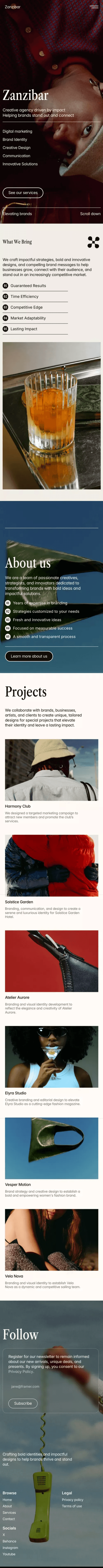 Zanzibar - Agancy and Portfolio Premium Framer Template mobile screenshot